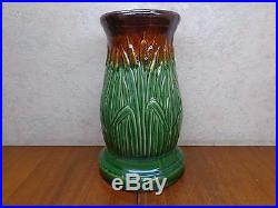 Vintage McCoy Art Pottery Cattail Bullrush #153 USA Jardiniere Pedestal Stand Ex