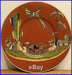 Vintage Mexican Ceramic Pottery Folk Art Charger Plate Josefina Arias