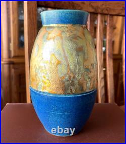 Vintage Michael Weinberg Raku Art Pottery Glazed Ceramic Vase 7 1/2