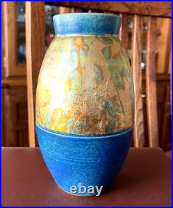 Vintage Michael Weinberg Raku Art Pottery Glazed Ceramic Vase 7 1/2