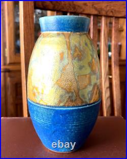 Vintage Michael Weinberg Raku Art Pottery Glazed Ceramic Vase 7 1/2