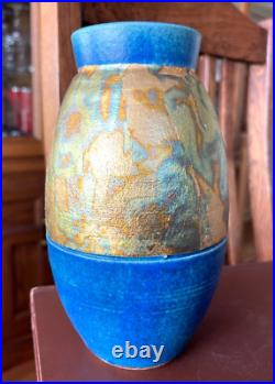 Vintage Michael Weinberg Raku Art Pottery Glazed Ceramic Vase 7 1/2