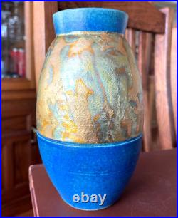 Vintage Michael Weinberg Raku Art Pottery Glazed Ceramic Vase 7 1/2