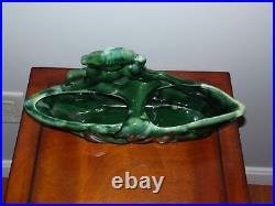 Vintage Mid Century Green Glazed Ceramic Gazelle Double Planter Art Pottery Vase