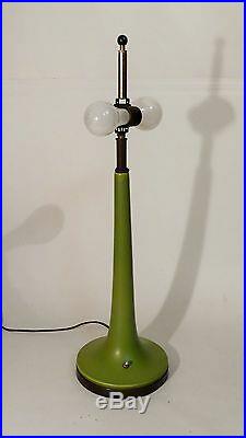 Vintage Mid Century Modern Art Pottery Ceramic Matte Glaze Double Socket Lamp