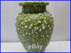 Vintage Mid Century Modern Ceramic Art Pottery Bubble Lava Popcorn Glaze Lamp