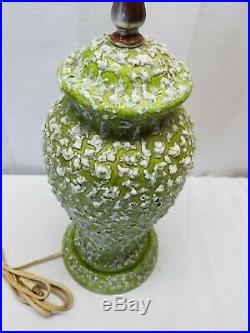 Vintage Mid Century Modern Ceramic Art Pottery Bubble Lava Popcorn Glaze Lamp