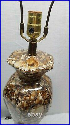 Vintage Mid Century Modern Drip Fat Lava Glaze Ceramic Art Pottery Table Lamp