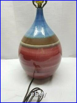 Vintage Mid Century Modern George Scatchard Ceramic Studio Art Pottery Lamp 92