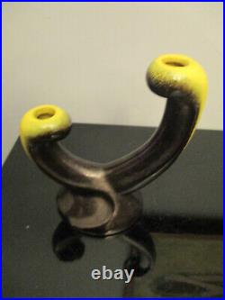 Vintage Mid Century Modern Italian Ceramic Art Pottery Candelabra Candle Holders