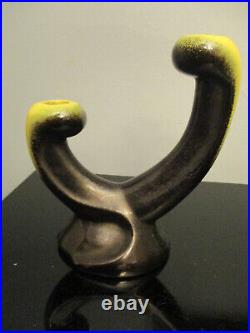 Vintage Mid Century Modern Italian Ceramic Art Pottery Candelabra Candle Holders