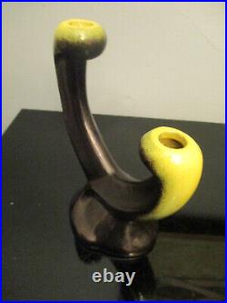 Vintage Mid Century Modern Italian Ceramic Art Pottery Candelabra Candle Holders