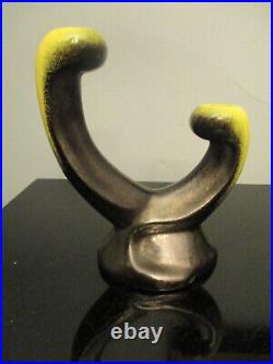 Vintage Mid Century Modern Italian Ceramic Art Pottery Candelabra Candle Holders