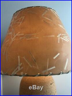 Vintage Mid Century Modern Studio Art Craft Clay California Pottery Signed Lamp