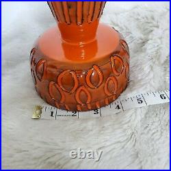 Vintage Mid Century Orange Glaze Chalice Bowl Bitossi Fantoni Raymor Art Pottery