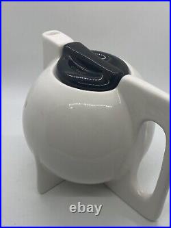 Vintage Modernist Bauhaus Htf Rare Design Black&white Art Pottery Ceramic Teapot