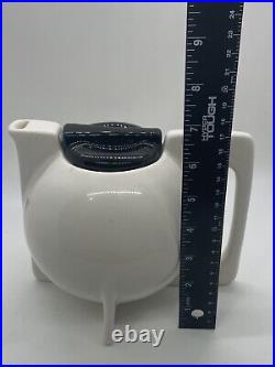Vintage Modernist Bauhaus Htf Rare Design Black&white Art Pottery Ceramic Teapot