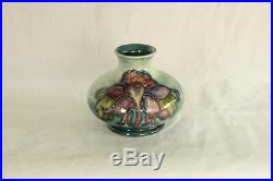 Vintage Moorcroft Art Pottery Columbine Floral Design Cobalt Blue Cabinet Vase