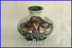 Vintage Moorcroft Art Pottery Columbine Floral Design Cobalt Blue Cabinet Vase