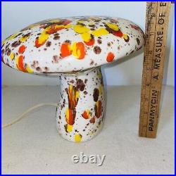 Vintage Mushroom Lamp Toadstool Ceramic Drip Glaze Art Pottery 7 with Switch