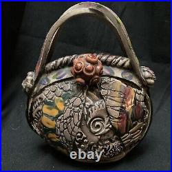 Vintage OOAK Gail Markiewicz Ceramic Textured Handbag Purse Sculpture Modern