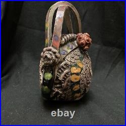 Vintage OOAK Gail Markiewicz Ceramic Textured Handbag Purse Sculpture Modern