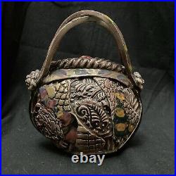 Vintage OOAK Gail Markiewicz Ceramic Textured Handbag Purse Sculpture Modern