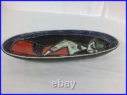 Vintage Original Marcello Fantoni Ceramic Art Pottery MID Century Rare Oval Dish