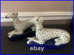 Vintage Pair of Staffordshire Dogs Pen Holders Elegant