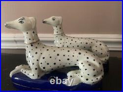 Vintage Pair of Staffordshire Dogs Pen Holders Elegant