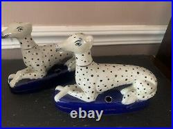 Vintage Pair of Staffordshire Dogs Pen Holders Elegant