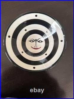 Vintage Patrick L. Dougherty Signed Pottery Ceramic Art Face Bowl, Handpainted