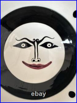 Vintage Patrick L. Dougherty Signed Pottery Ceramic Art Face Bowl, Handpainted