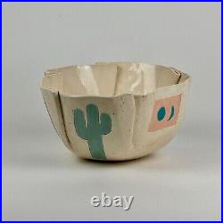 Vintage Post Modern Southwestern Ceramic Bowl By Barbara Demery, Signed Circa 93