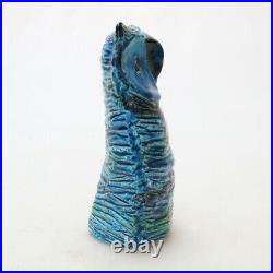Vintage Pottery Bitossi Rimini Blu Aldo Londi Italian Blue Ceramic Owl