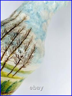 Vintage Pottery Glazed Multicolor Handpainted Unique Vase 14