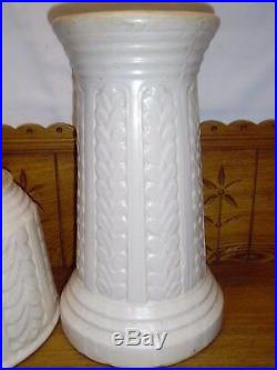 Vintage Robinson Ransbottom White Art Pottery Jardiniere & Pedestal 131