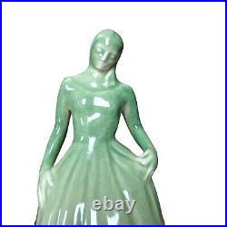 Vintage Rookwood Pottery Colonial Woman Paperweight 6907 Green 1948 Scarce! 8