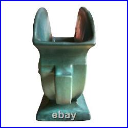 Vintage Roseville Freesia 1945 Vintage Art Pottery Green Ceramic Vase 199-6
