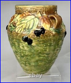 Vintage Roseville Pottery Blackberry 2 Handled Arts & Crafts Vase Ca1932 #571