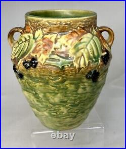 Vintage Roseville Pottery Blackberry 2 Handled Arts & Crafts Vase Ca1932 #571