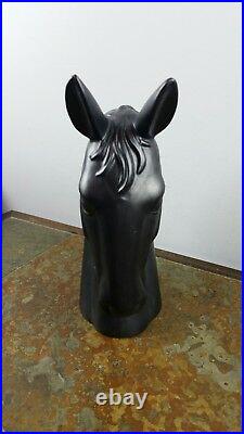 Vintage Royal Haeger 614 U. S. A Black Horse Head Large Art Pottery Figurine