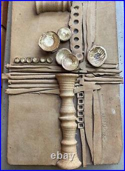 Vintage Sculptural Abstract Clay Ceramic Wall Hanging Signed Modern Art Pottery