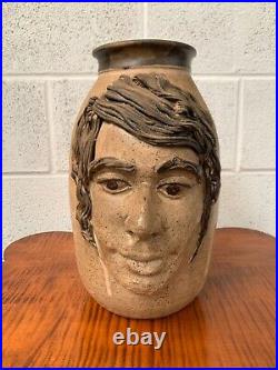 Vintage Signed Pottery Ceramic Art Pottery Face Jug 77