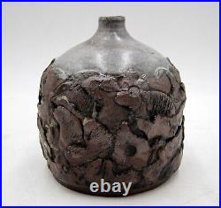 Vintage Studio Art Pottery Ceramic Brutalist Weed Pot Signed Michi PNW Oregon