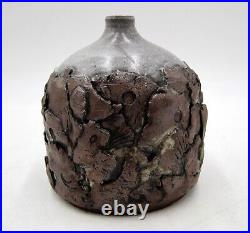 Vintage Studio Art Pottery Ceramic Brutalist Weed Pot Signed Michi PNW Oregon