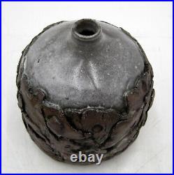 Vintage Studio Art Pottery Ceramic Brutalist Weed Pot Signed Michi PNW Oregon