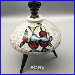 Vintage Studio Art Pottery Lamp Base Tripod Mid Century Modern Atomic 50s 60s