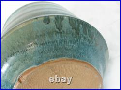 Vintage Studio Art Pottery Marked ST Heavy Vessel/Jar/Vase Glazed Inside Out