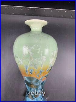 Vintage Studio Art Pottery Vase with Crystalline Glaze